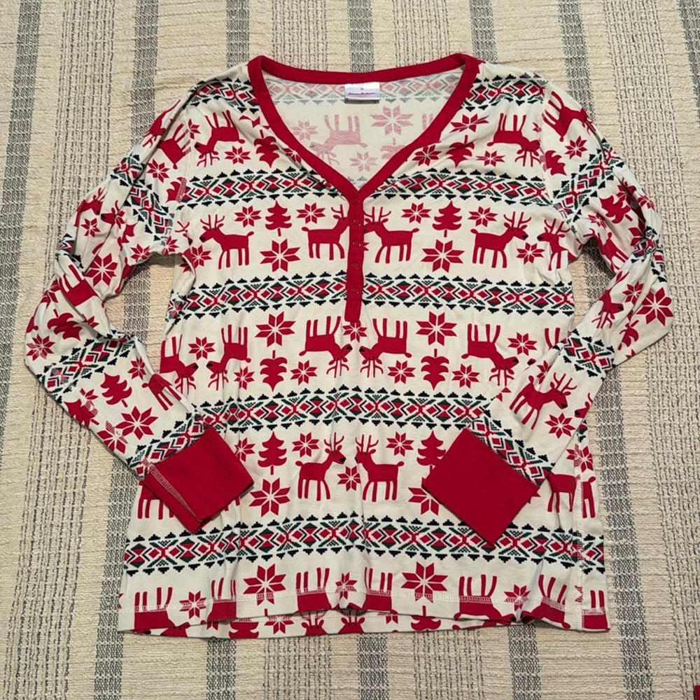 Hanna Anderson Women’s Christmas PJs in Dear Deer XL - Picture 4 of 7